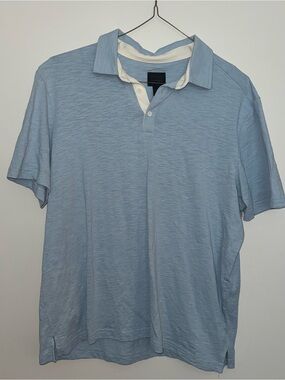 Men’s 14th & Union Light Blue Polo with White Trim